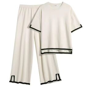 Cream Lounge Set with Black Trim